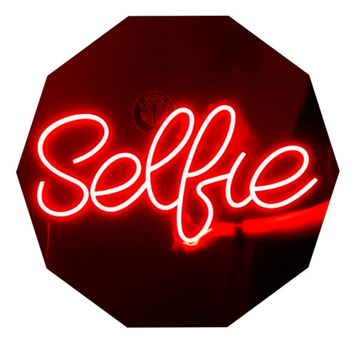 Cartel Neón Led Leyenda Selfie - Frases - Eventos - Fotos