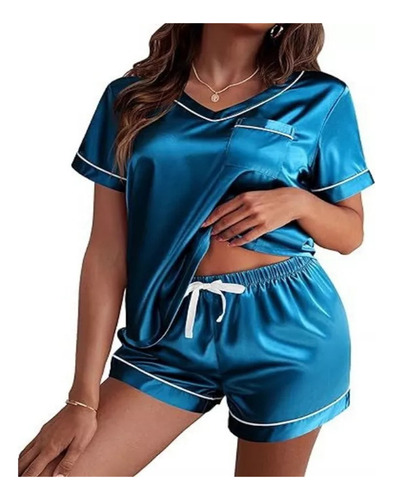 Conjunto De Pijama Sexy Con Cuello En V De Verano Para Mujer