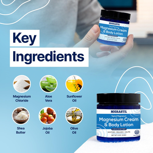 Creme E Loção Corporal Migrastil Topical Magnesium 120ml