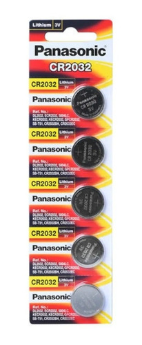 1 Pack Cr2032 Panasonic 3v Botón  - 5 Pzs