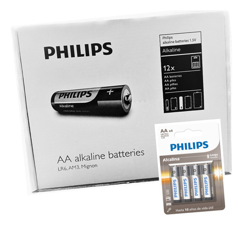 48 Pilas Aa Alcalina Philips Lr6 1.5v