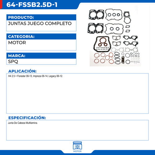Empaques Juntas Subaru Legacy 2006-2012 H4 2.5