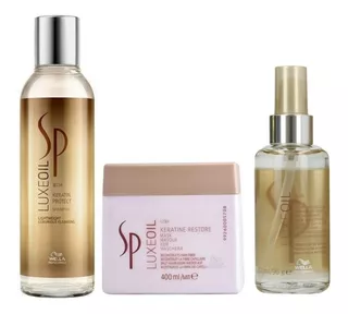 Shampoo+ Mascar 400ml + Elixir Aceite Argan Luxe Oil Wella