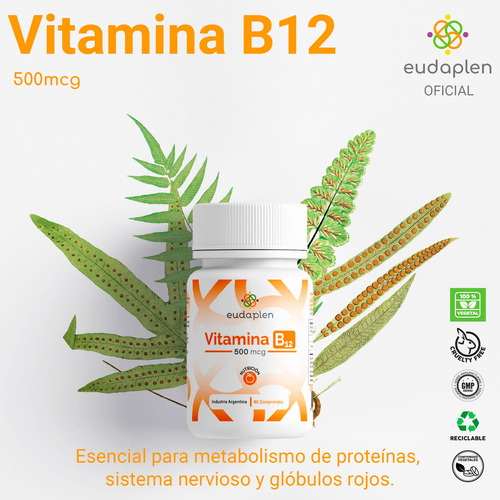 Eudaplen Kit X2 Vitamina B12 500mcg Suplemento 90c 3c