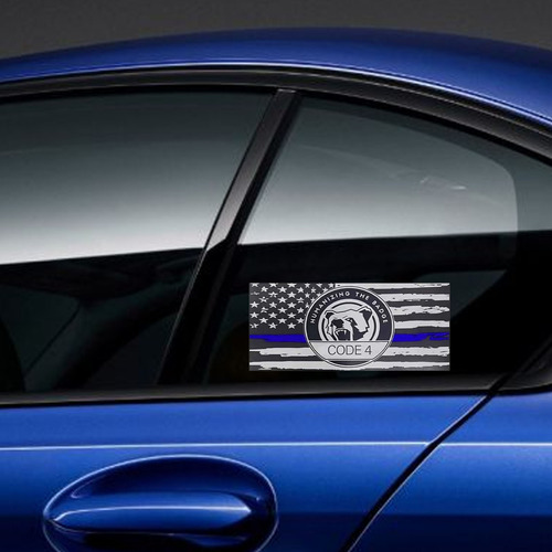 Adhesivo Con Forma De Bandera J Con Forma De Línea Azul Fina