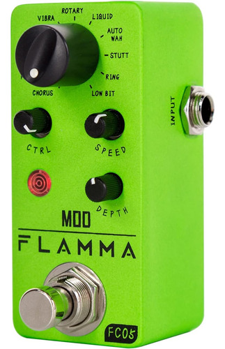 Pedal De Efectos Flamma, P/ Guitarra, 3 En 1, Verde