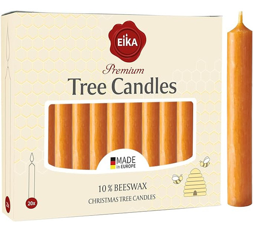 Eika Velas De Árbol De Cera De Abeja Paquete De 20 Velas