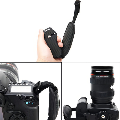 Alça De Mão Hand Grip Strap Camera Dslr Canon Nikon Sony Cor Preto