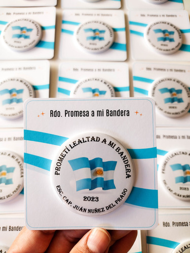 60 Pines Prendedor Promesa A La Bandera 38mm Personalizado Promesa A La Bandera