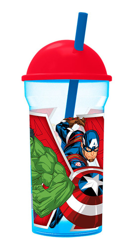 Vaso 460ml transparente tapa alta Avengers