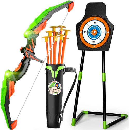 Bow And Arrow For Kids 4-6 8-12, Kids Archery Set With Light