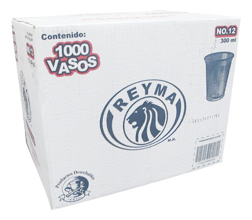 Vaso Desechable Reyma Transparente #12 Caja Con 1000 Piezas 