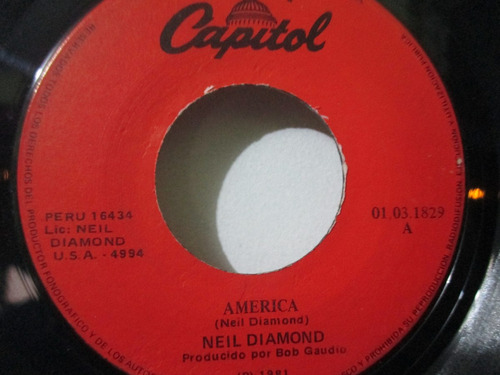 Mundo 45 Vinilo Neil Diamond America