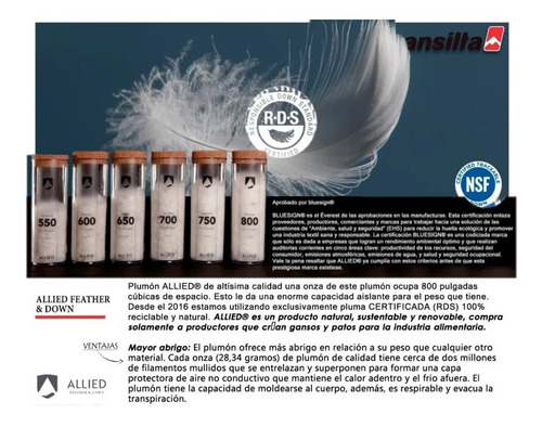 Imagen 5 de 7 de Campera Piuquen 2 Pluma Ansilta Tejido Pertex®