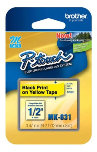 Fita Brother Mk-631 12mm Preto/amarelo Cor Amarelo