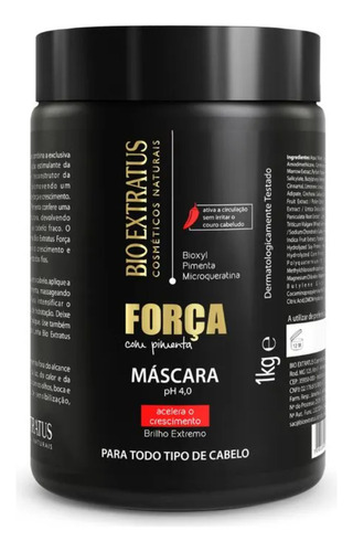 Máscara Capilar Força Com Pimenta 1kg Bio Extratus