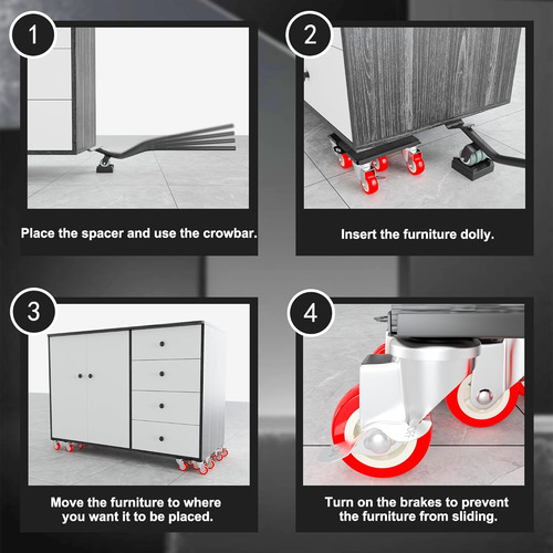 Juego De Ruedas De Muebles Resistentes | Ruedas De Goma Sile