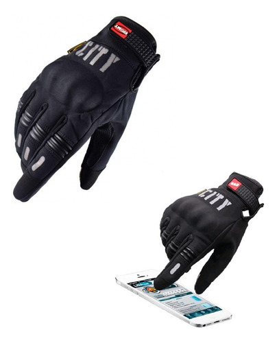 Guantes Moto Con Proteccion Y Touch Madbike City Talle Xl