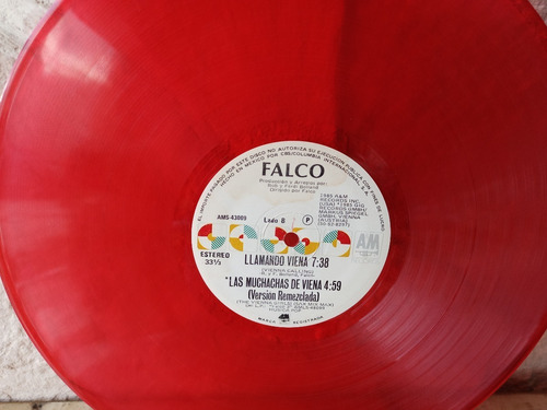 Falco Rock Me Amadeus Single Rojo Vinilo Acetato Lp