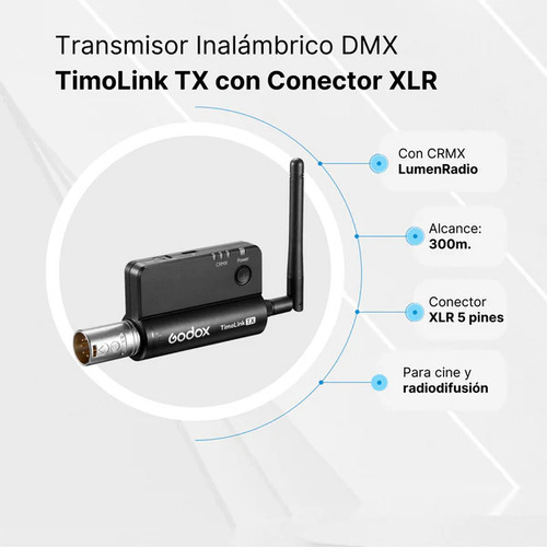 Transmisor Inalámbrico Godox Timolink Tx Dmx Con Conector Xl