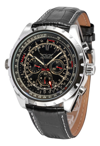 Relógio Mecânico Automático Masculino Com Pulseira De Couro