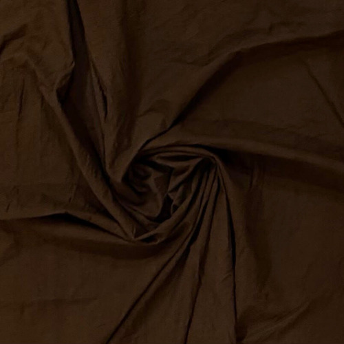 Tela Tusor Liviano Ancho 1.50mts 100% Algodón Lavado X Mt Chocolate Liso