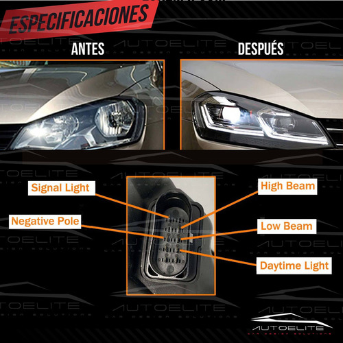 Faros Led Vw Golf 7 Mk7.5 Tipo R Xenon Drl Plug N Play 2018-