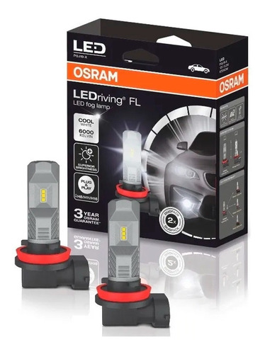 Kit Lamparas Led Osram H8 H11 H16  6000k Faro Auxiliar