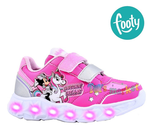 Imagen 2 de 8 de Zapatillas Con Luces Led Footy Disney Mickey Minnie Frozen