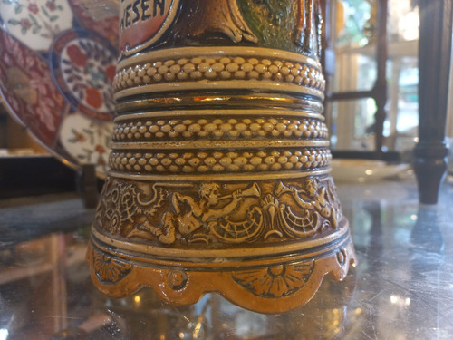 Antiguo Tankard Aleman Musical Cerveza 35 Cm (Usado)