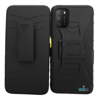 Silicona Doble Caja Protectora A Prueba de Golpes+Soporte de Anillo Magn/ético,PC+TPU Anti-ca/ída Caso-Negro 2X Vidrio Templado LsYun Funda Compatible para Xiaomi Pocophone F1 Carcasa