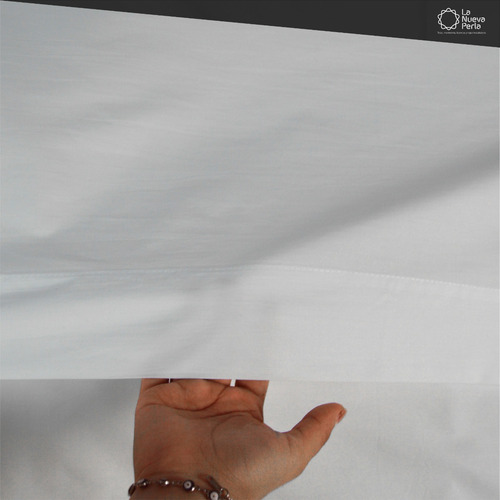 1 Jgo Sabana Hotelera 144 Hilos Queen Size Blanca Color Blanco Diseño de la tela Liso