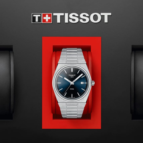 New Reloj De Pulsera Tissot Prx De Acero, Azul, Para Hombre