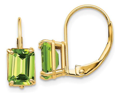 Pendientes De Oro De Calidad De 14 Quilates Con Peridoto De