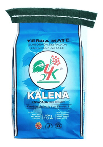 Yerba Kalena 500 Gr -despalada- Libre De Gluten -promo X 10