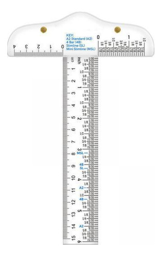 2 Paquete De 2-6 Reglas Escuadras En T De Acrílico 15cm