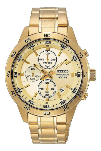 Relógio Seiko Masculino Cronógrafo Dourado Sks646b1 C1kx