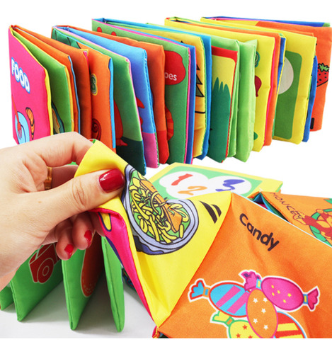 M3 Pacote Com 6 Livros Montessori De Pano Macio Para Bebês