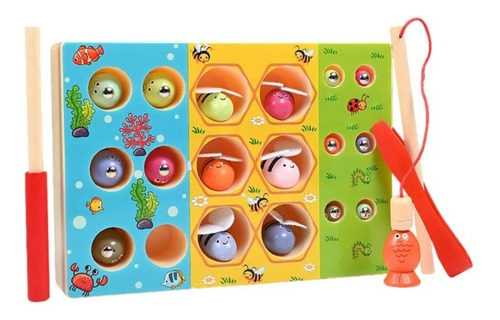 Juego De Pesca Magnetico Para Niños Motricidad Fina Puzzle