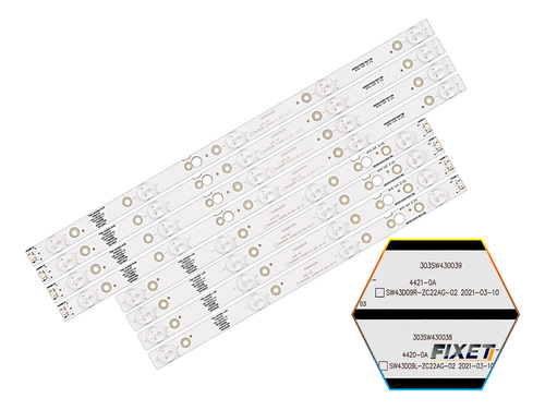 Kit 8 Tiras Led Para LG 43uj6200 43uj6200-ua