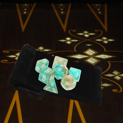 // 4 Juego De 7 Dados Poliédricos Set Bar G G Verde1 Verde1