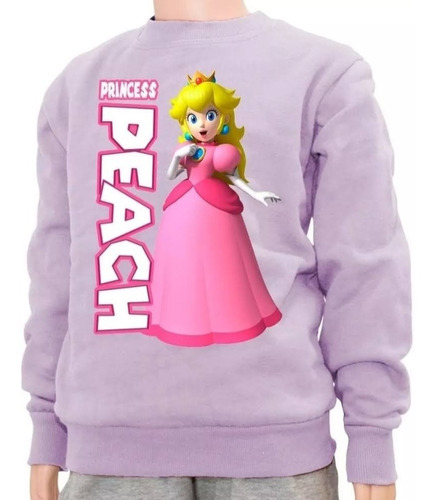 Buzo Felpa Super Mario Bross Princesa Peach Niñas 