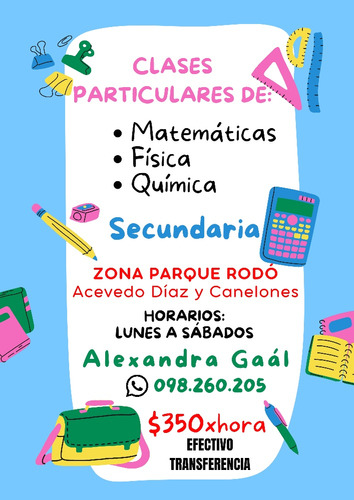 Clases Particulares De Matemática,física,química Parque Rodó