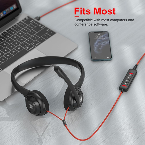 Nubwo Hw02 Auriculares Usb Para Ordenador Con Micrófon...