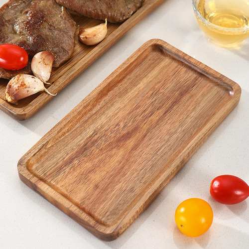 Plato De Madera Para Servir, Plato De Un Estilo Cuadrado