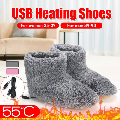 Calentador de pies con calefacción USB, zapatos de calefacción de