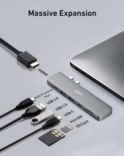 Hub Usb C Anker 7 Em 2 Para Macbook Com Fornecimento De Ener
