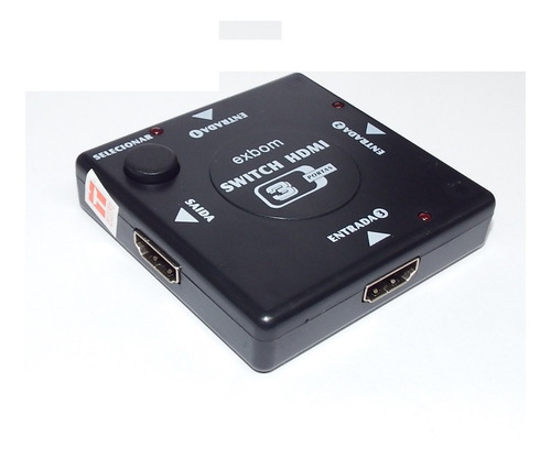 Imagem 1 de 1 de Mini Hub Switch Chaveador Divisor Hdmi 3em1 Full Hd 1080p