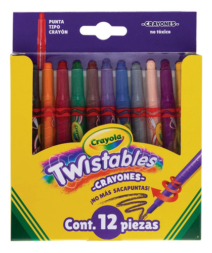 Crayones Mini Twisteables Varios Colores Crayola 12 Pza