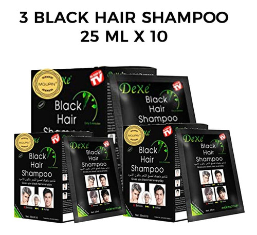 Imagen 1 de 4 de 3 Black Hair Shampoo  25ml X 30
